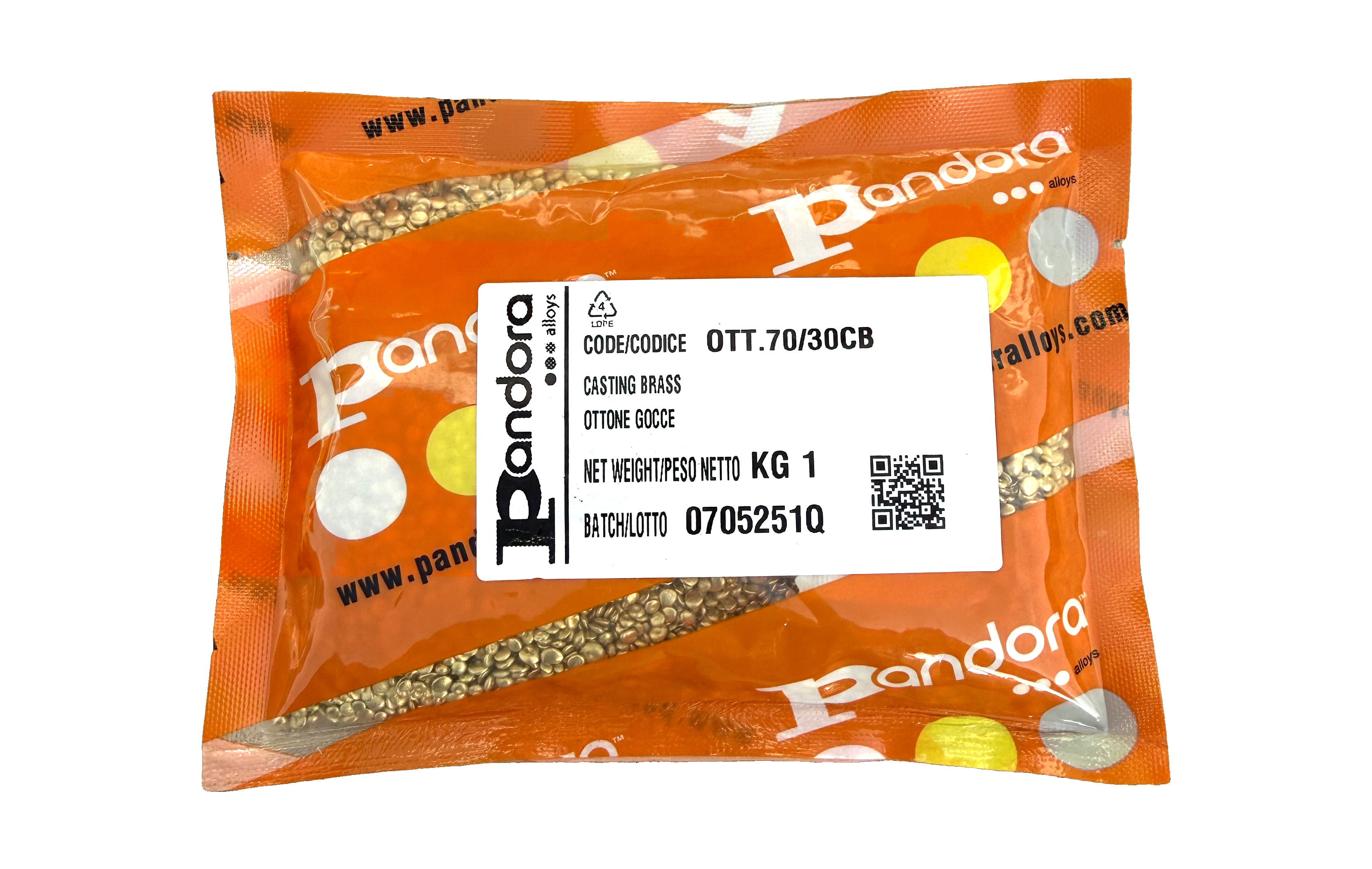Pandora Alloys 70/30 Brass Casting Grain 1 kg OTT.70/30CB image 1