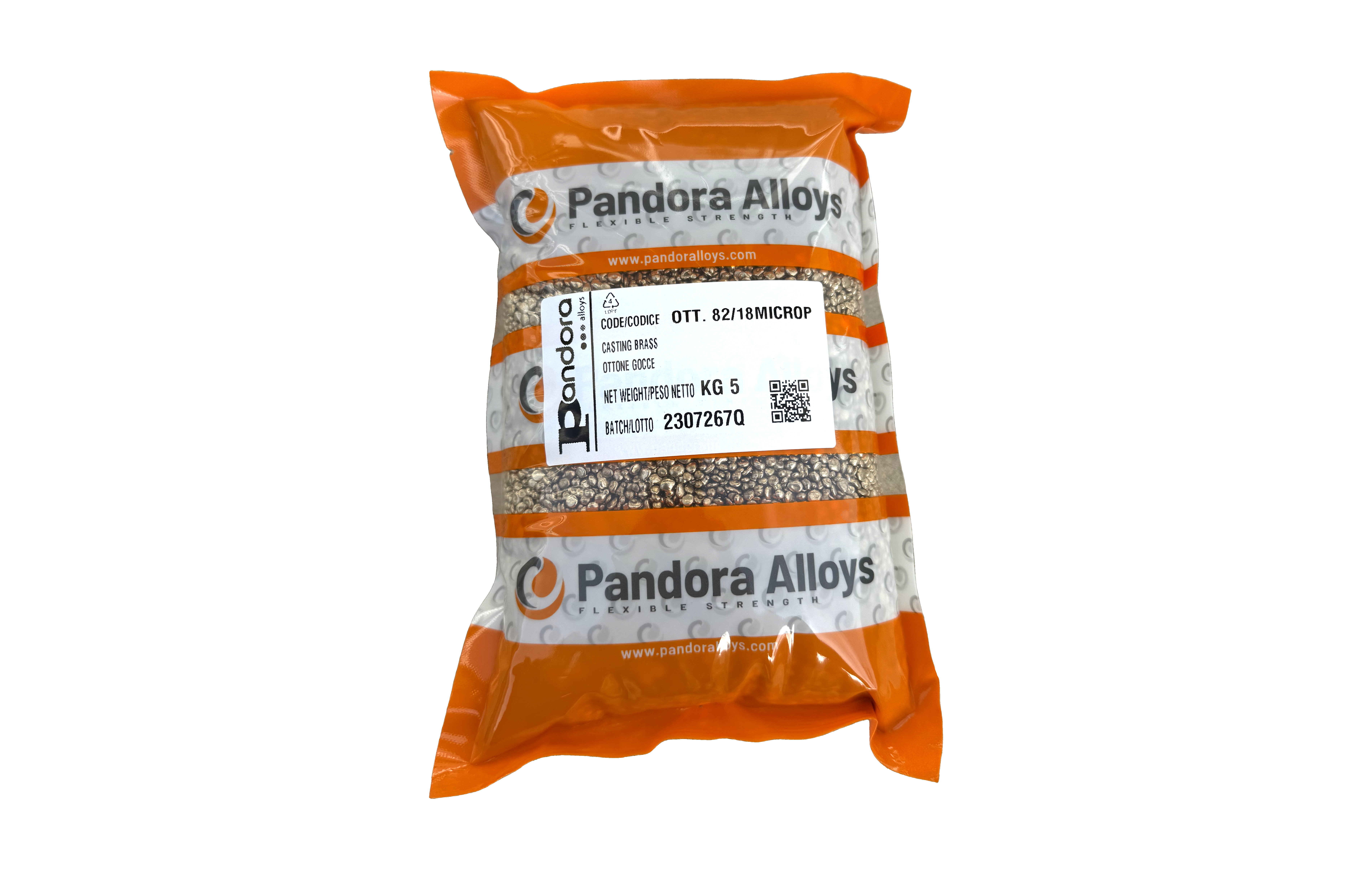 Pandora Alloys 82/18 Brass Casting Grain 5 kg OTT. 82/18MICROP image 1