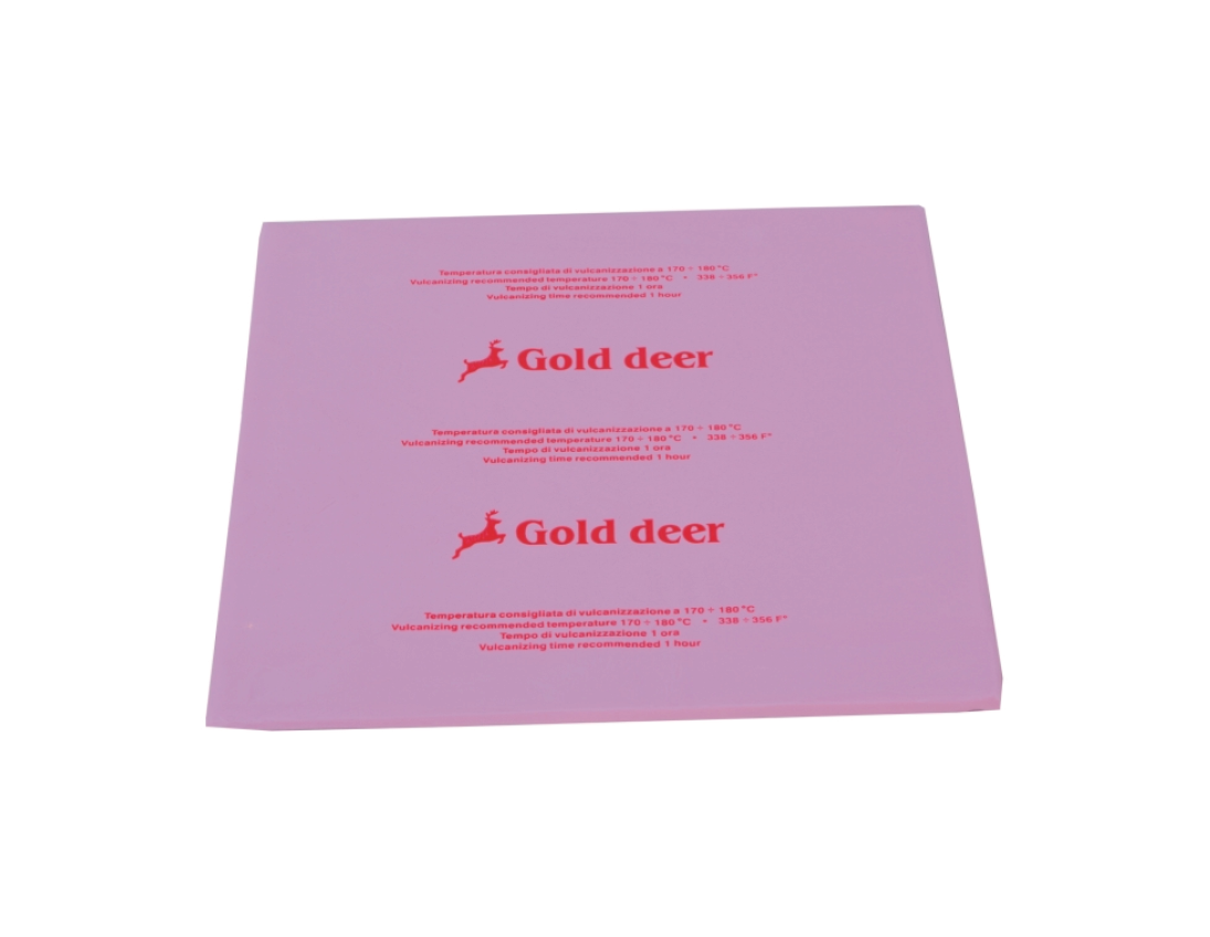 Gold Deer Pink Silicone Rubber Sheet (KYG0556), front view